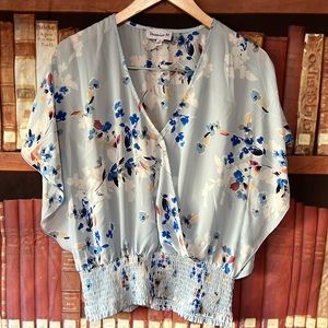 Veronica M Blue Size Extra Small  XS Floral Blouse